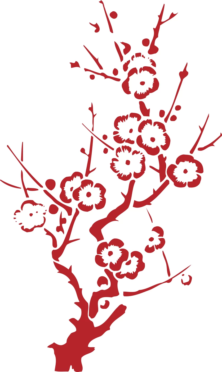 中国风传统民俗吉祥喜庆镂空剪纸窗花图案插画AI矢量PNG设计素材【092】